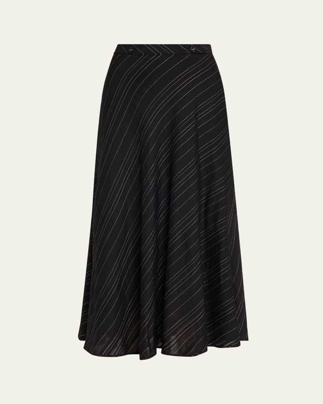 Kaia Woven Stripe Midi Skirt